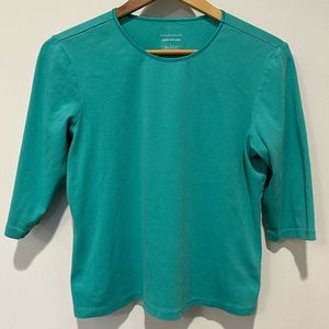 Christopher & Banks, Layer Your Look, L, 3/4 sleeve tee, teal